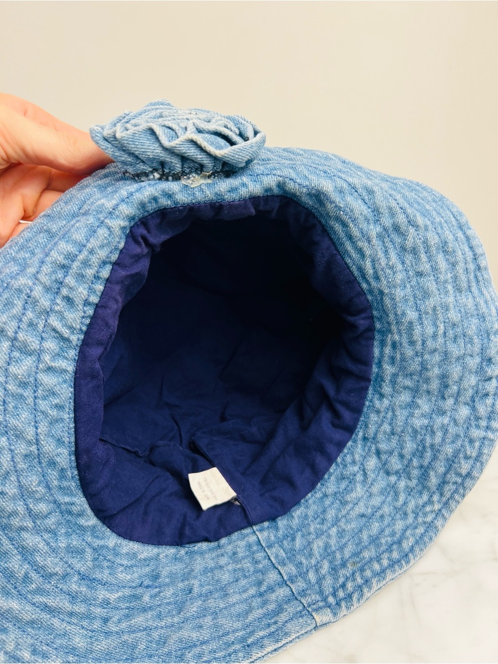 VTG 90s Blossom Hat - Rose Floral Denim Bucket Hat – One Size - Picture 8 of 13